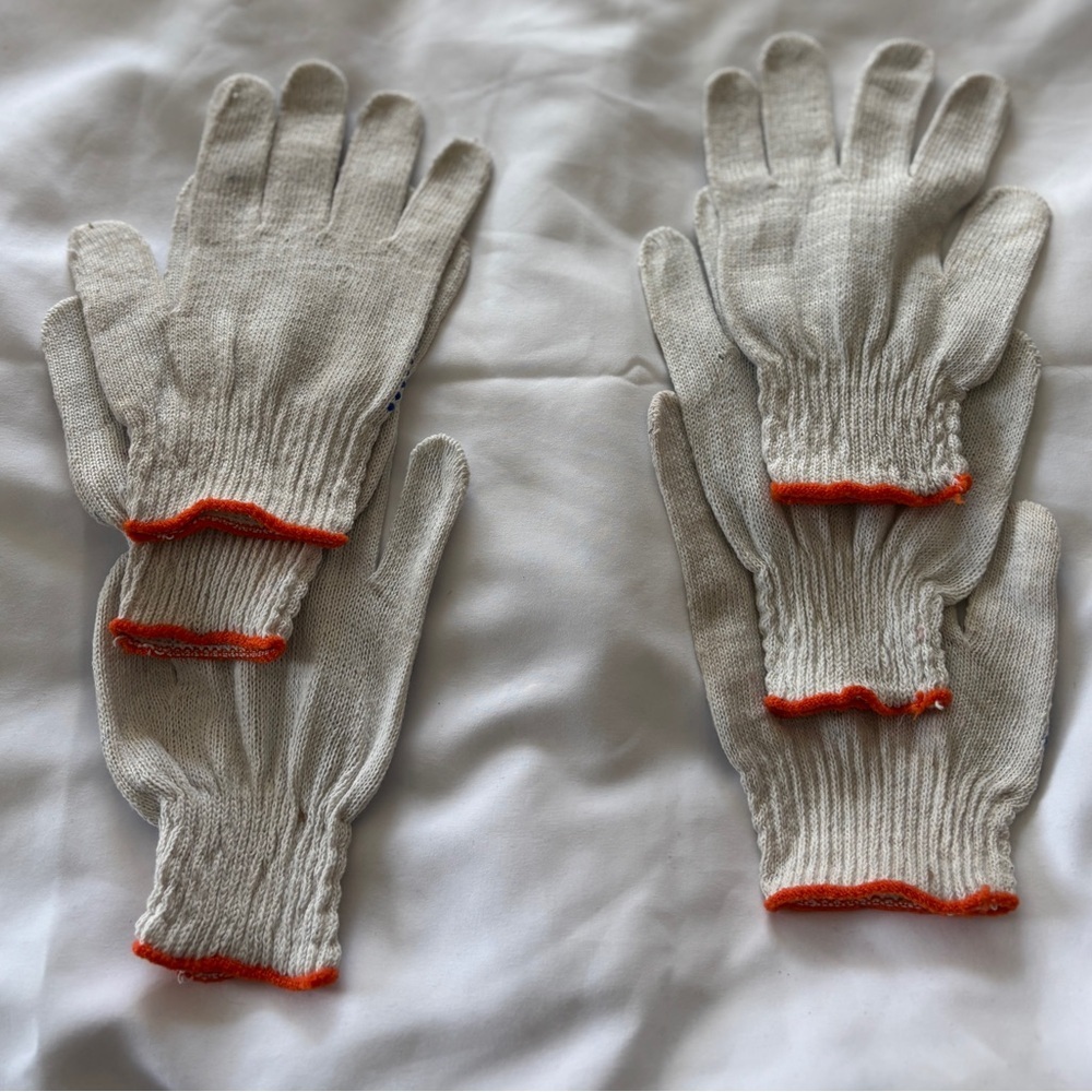 Three Set Of Brand New Work Gloves‎ With Rubber Grip On One Side